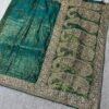 Luxury Banarasi Jacquard Silk Saree with Zardozi, Beads & Stone Work - Peacock Green (SC51226)